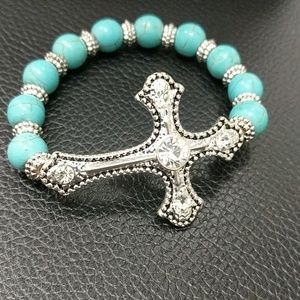 Sideways cross bracelet